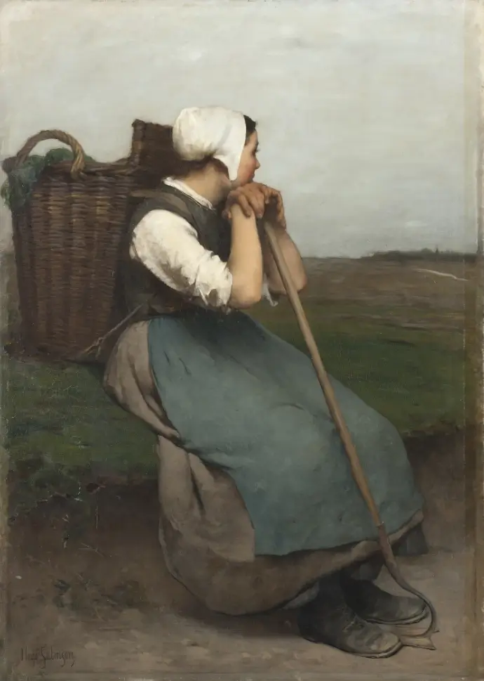 Une peinture d'une paysanne évoque les Filles à marier