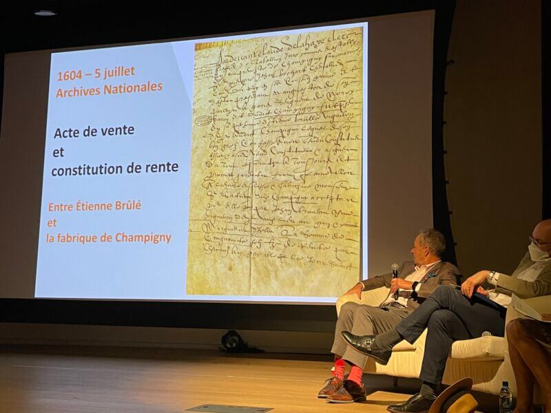 Document historique 1604 Archives nationales (de France). Acte de vente et constitution de rente entre Étienne Brûlé et la fabrique de Champigny.